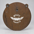 12-inch gong, 1/2-inch AR500 steel, surface rust, three 9/16-inch square mounting holes, two ears