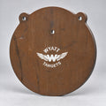 Big Bore Gong 16″, 3/4-inch AR500 steel, surface rust, three 9/16-inch square mounting holes per target